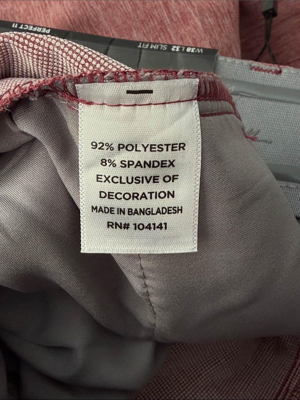 NWT Walter Hagen Perfect 11 Men Golf Pants 38x32 Slim Fit Stretch Maroon Heather - Picture 2 of 10